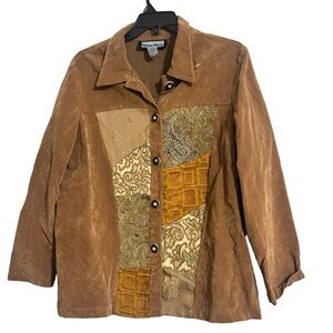 Vintage Indigo Moon Boho patchwork jacket size Large